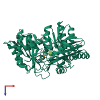 PDB entry 1p5d coloured by chain, top view.