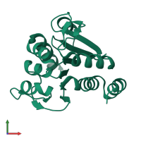 PDB entry 1p5f coloured by chain, front view.