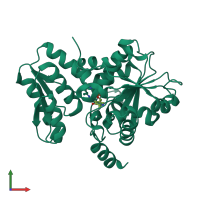 PDB entry 1p5j coloured by chain, front view.