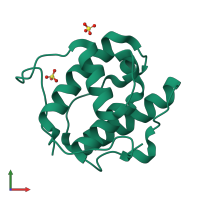 PDB entry 1pa7 coloured by chain, front view.