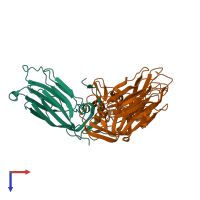 PDB entry 1pgw coloured by chain, top view.