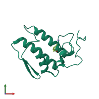 PDB entry 1po8 coloured by chain, front view.