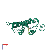 PDB entry 1po8 coloured by chain, top view.