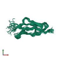 PDB entry 1ppq coloured by chain, ensemble of 20 models, front view.