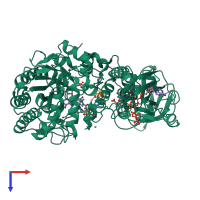 PDB entry 1ps9 coloured by chain, top view.