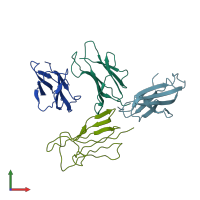 PDB entry 1py4 coloured by chain, front view.