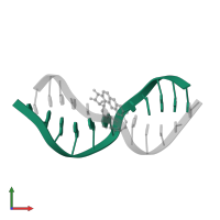 5'-D(*CP*GP*GP*AP*CP*(BZA)AP*AP*GP*AP*AP*G)-3' in PDB entry 1qby, assembly 1, front view.