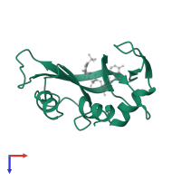 Ribonuclease pancreatic in PDB entry 1qhc, assembly 1, top view.