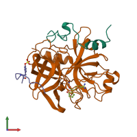 Hetero trimeric assembly 1 of PDB entry 1qhr coloured by chemically distinct molecules, front view.