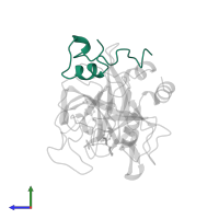 Thrombin light chain in PDB entry 1qhr, assembly 1, side view.