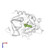 6-(2-HYDROXY-CYCLOPENTYL)-7-OXO-HEPTANAMIDINE in PDB entry 1qhr, assembly 1, top view.