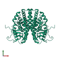 Estrogen receptor in PDB entry 1qkt, assembly 1, front view.