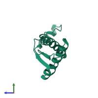 Major prion protein in PDB entry 1qlz, assembly 1, side view.