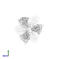 ATP synthase subunit beta, mitochondrial in PDB entry 1qo1, assembly 1, side view.