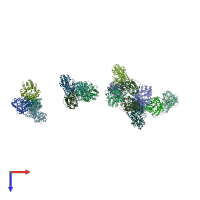 PDB entry 1qo5 coloured by chain, top view.