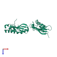 Fimbrial protein in PDB entry 1qve, assembly 1, top view.