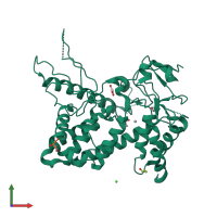 PDB entry 1r76 coloured by chain, front view.