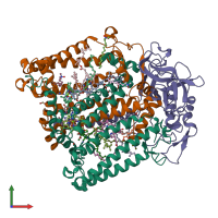 PDB entry 1rg5 coloured by chain, front view.