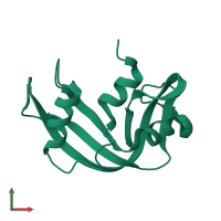 Ribonuclease pancreatic in PDB entry 1rhb, assembly 1, front view.