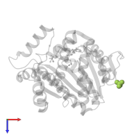 SULFATE ION in PDB entry 1rje, assembly 1, top view.