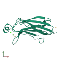 PDB entry 1rlw coloured by chain, front view.