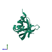 Ribonuclease pancreatic in PDB entry 1rnu, assembly 1, side view.