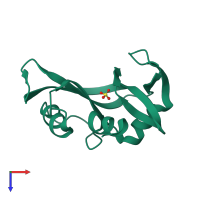 PDB entry 1rph coloured by chain, top view.