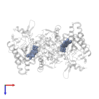 PROTOPORPHYRIN IX CONTAINING FE in PDB entry 1rs6, assembly 1, top view.