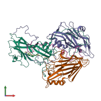 PDB entry 1ruc coloured by chain, front view.