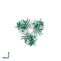 Hemagglutinin in PDB entry 1rvt, assembly 1, side view.