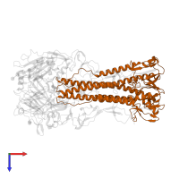 Hemagglutinin HA2 chain in PDB entry 1rvt, assembly 1, top view.