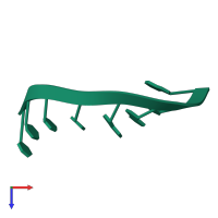 PDB entry 1rxa coloured by chain, top view.