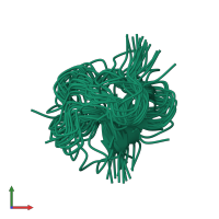 PDB entry 1ryg coloured by chain, ensemble of 20 models, front view.