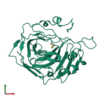 PDB entry 1rze coloured by chain, front view.