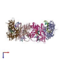 PDB entry 1s0v coloured by chain, top view.