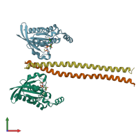 PDB entry 1s1c coloured by chain, front view.