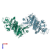 PDB entry 1s1m coloured by chain, top view.