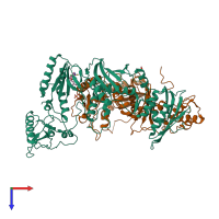 PDB entry 1s1t coloured by chain, top view.