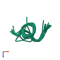 PDB entry 1s4j coloured by chain, ensemble of 20 models, top view.