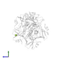 beta-D-galactopyranose in PDB entry 1s5e, assembly 1, side view.