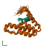 PDB entry 1s5q coloured by chain, ensemble of 20 models, front view.