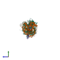 Hetero pentameric assembly 1 of PDB entry 1sa0 coloured by chemically distinct molecules, side view.