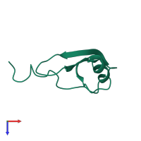 PDB entry 1sdf coloured by chain, top view.