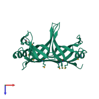 PDB entry 1se8 coloured by chain, top view.