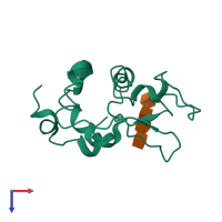 Monomeric assembly 1 of PDB entry 1sf6 coloured by chemically distinct molecules, top view.