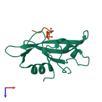 PDB entry 1sha coloured by chain, top view.