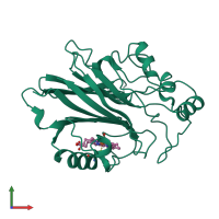 PDB entry 1si6 coloured by chain, front view.