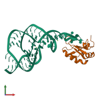 PDB entry 1sj3 coloured by chain, front view.