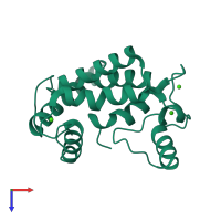 PDB entry 1sl7 coloured by chain, top view.