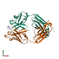 Hetero trimeric assembly 1 of PDB entry 1sm3 coloured by chemically distinct molecules, front view.